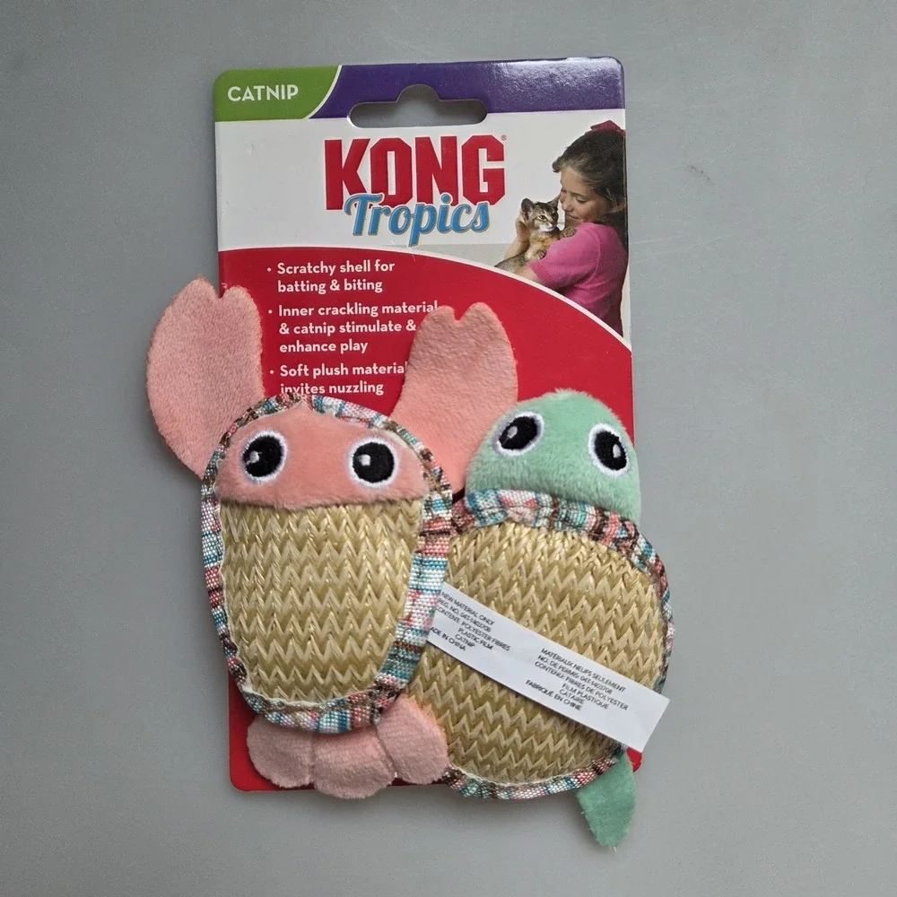 KONG Tropics Pals 2-pk‎ Crackly Durable Soft Catnip Cat Toys 5